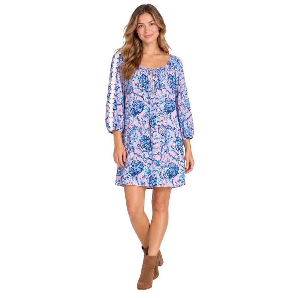 NWT Lilly Pulitzer Margo Tunic Dress Magnolia Lilac A Little Jelly XS Pink Blue